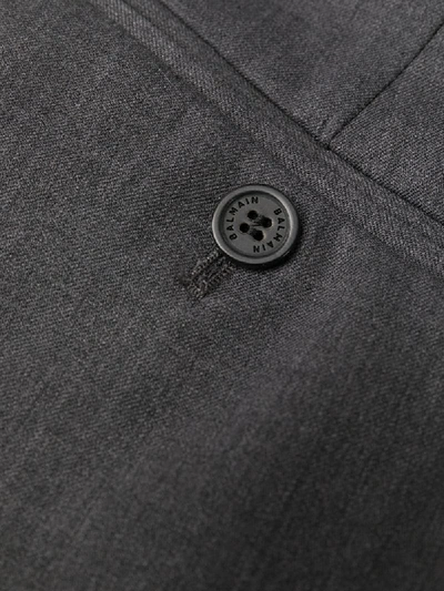Shop Balmain Skinny-fit Tailored Trousers In Grey