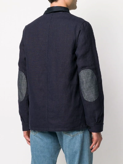 Shop Junya Watanabe Patch Pocket Shirt Jacket In Blue