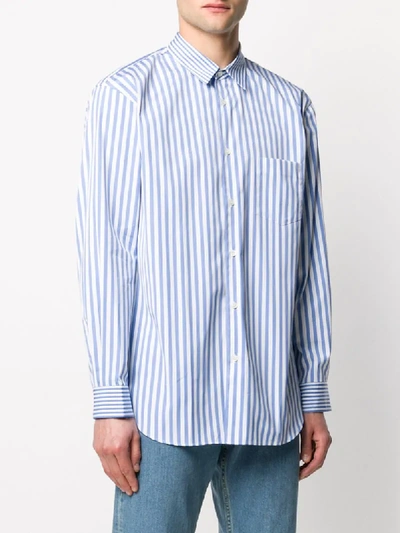 Shop Comme Des Garçons Shirt Chest Pocket Striped Shirt In White