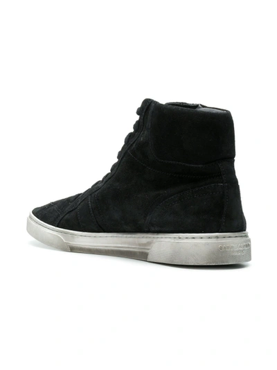 Shop Saint Laurent Joe Mid-top Sneakers Black