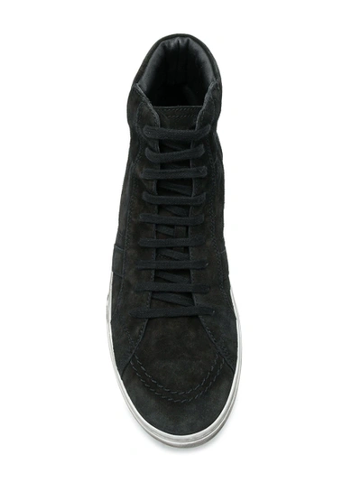 Shop Saint Laurent Joe Mid-top Sneakers Black