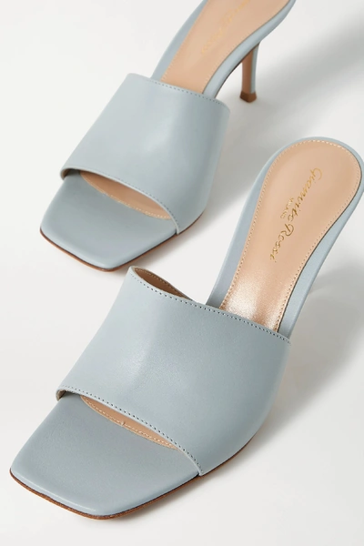 Shop Gianvito Rossi 70 Leather Mules In Blue