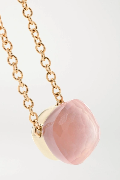 Pomellato Nudo 18-karat White And Rose Gold, Rose Quartz And Chalcedony Necklace In Rose Gold