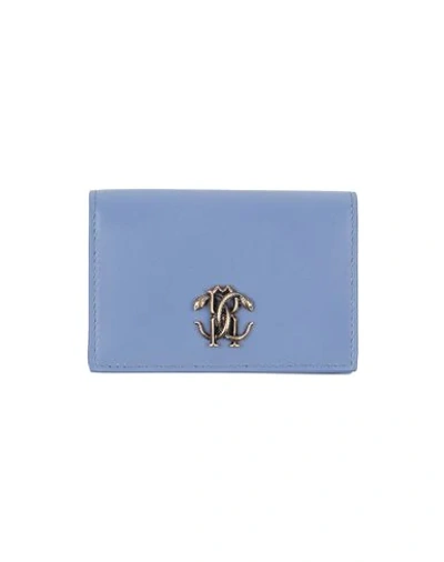 Shop Roberto Cavalli Wallets In Slate Blue