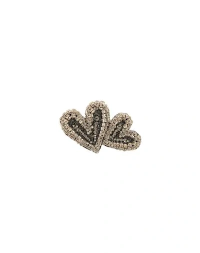 Shop Rochas Brooch In Silver