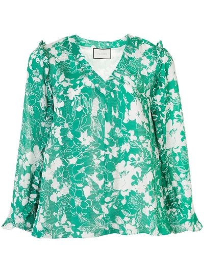 Shop Alexis Idir Floral Blouse In Green