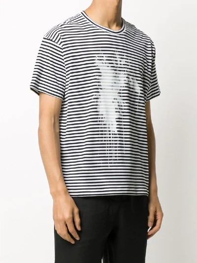 Shop Isabel Benenato Striped Paint Spatter T-shirt In White