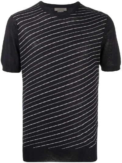 Shop Corneliani Striped T-shirt In Blue