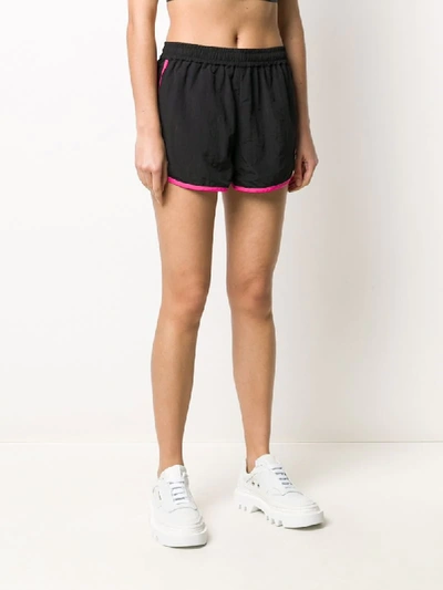 Shop Fila Contrast Trim Shorts In Black