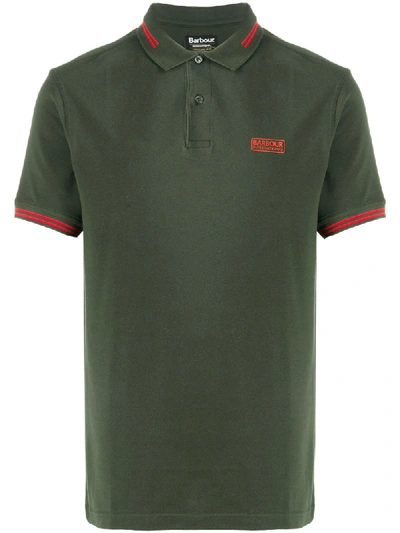 Shop Barbour Logo Print Polo Shirt In Green