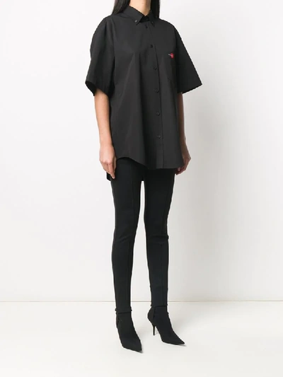 Shop Balenciaga Short-sleeve Boxy Shirt In Black