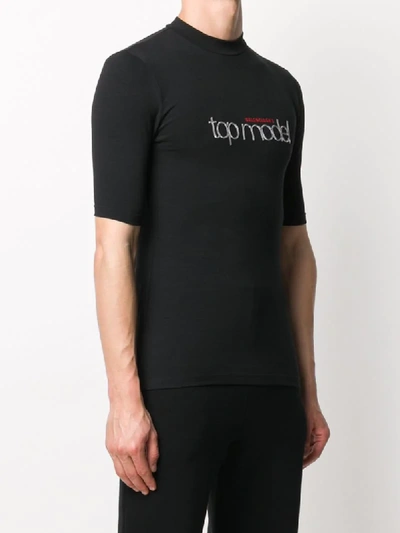 Shop Balenciaga Top Model Logo-print T-shirt In Black
