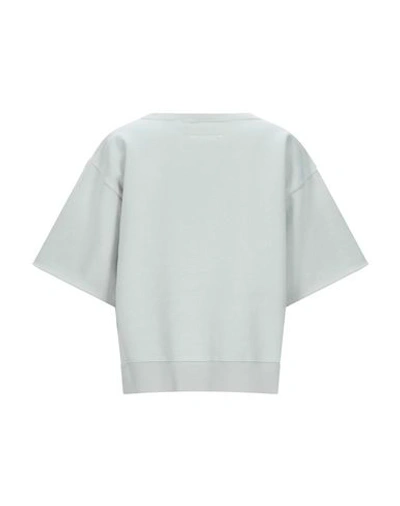Shop Mm6 Maison Margiela Woman Sweatshirt Light Green Size Xs Cotton, Elastane