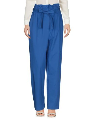 Shop Atos Lombardini Pants In Bright Blue