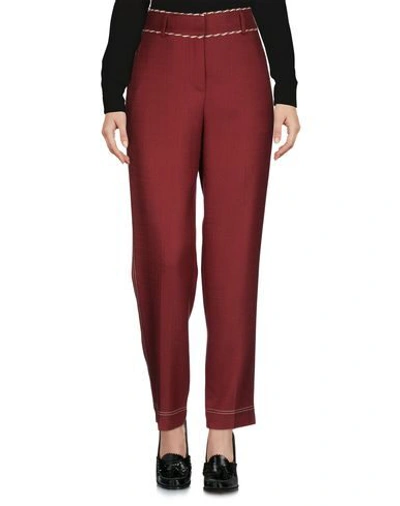 Shop Peter Pilotto Woman Pants Burgundy Size 10 Viscose, Elastane In Red