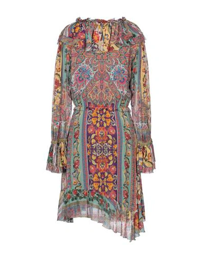 Etro Short Dresses In Green