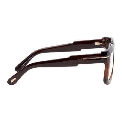 Shop Tom Ford Brown Gradient Thick Square Glasses In 048 Shnydbr