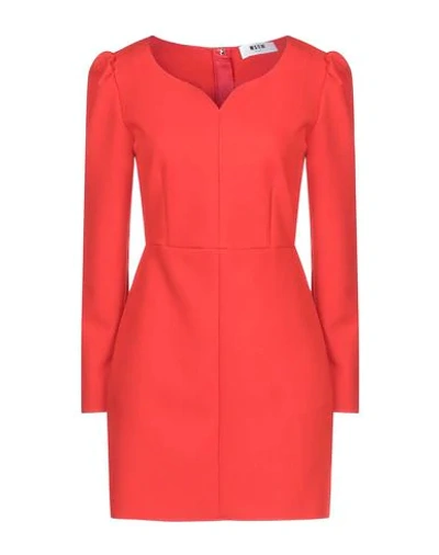 Msgm Short Dresses In Red