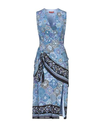 Shop Altuzarra Woman Midi Dress Azure Size 6 Silk In Blue