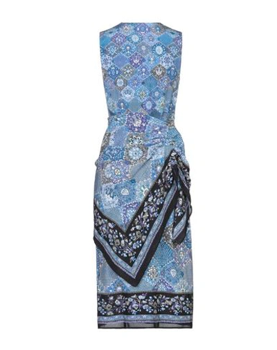 Shop Altuzarra Woman Midi Dress Azure Size 6 Silk In Blue