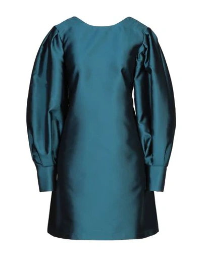 Shop L'autre Chose L' Autre Chose Woman Mini Dress Deep Jade Size 4 Polyester, Silk In Green