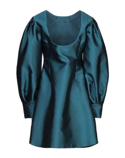 Shop L'autre Chose L' Autre Chose Woman Mini Dress Deep Jade Size 4 Polyester, Silk In Green