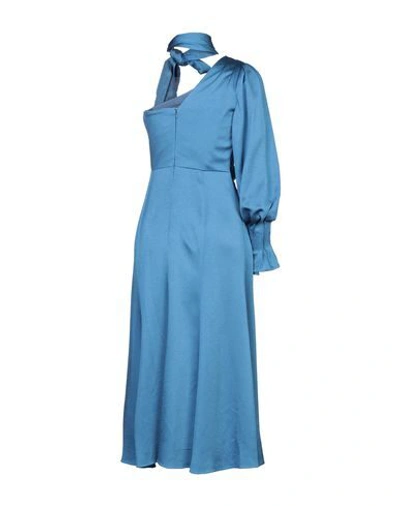 Shop Peter Pilotto Woman Midi Dress Pastel Blue Size 4 Viscose, Acetate