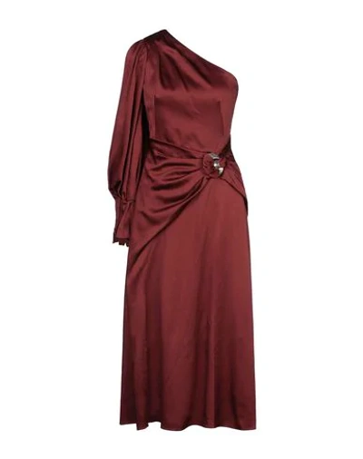 Shop Peter Pilotto Woman Maxi Dress Brown Size 8 Acetate, Viscose