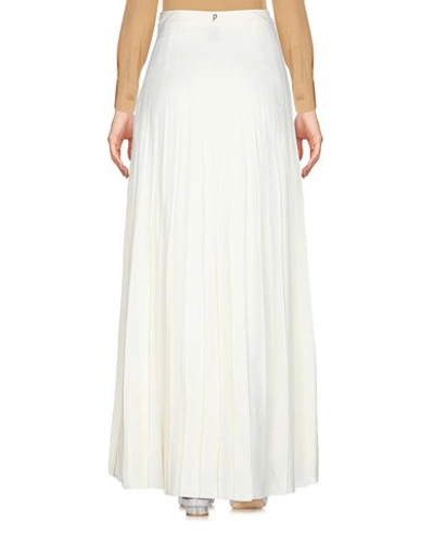 Shop Dondup Long Skirts In Ivory