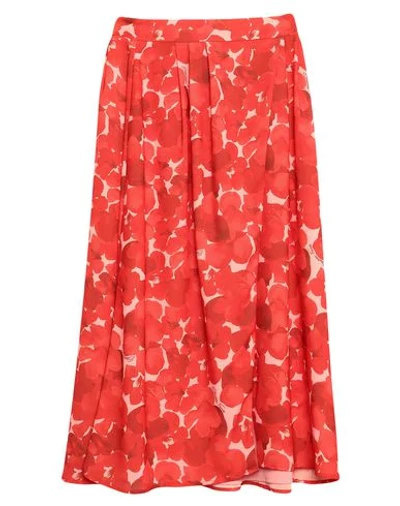 Shop Elisabetta Franchi Woman Midi Skirt Red Size 4 Polyester