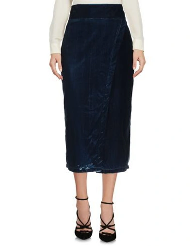 Shop L'autre Chose L' Autre Chose Woman Midi Skirt Midnight Blue Size 4 Polyester