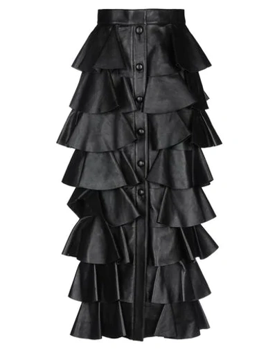 Shop Saint Laurent Long Skirts In Black