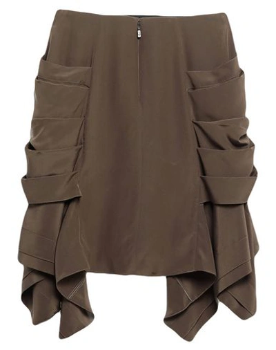 Shop Chloé Woman Mini Skirt Military Green Size 10 Silk