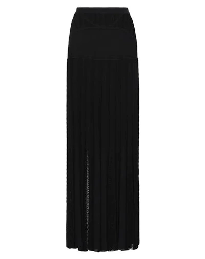 Shop Roberto Cavalli Woman Maxi Skirt Black Size 6 Viscose, Polyamide, Wool, Elastane, Polyester