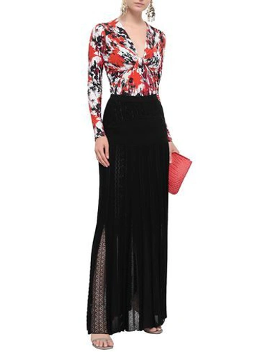 Shop Roberto Cavalli Woman Maxi Skirt Black Size 6 Viscose, Polyamide, Wool, Elastane, Polyester