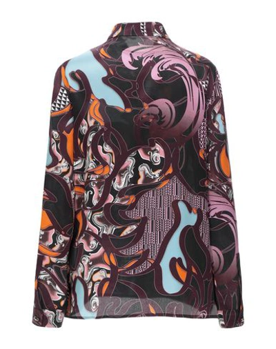 Shop Versace Patterned Shirts & Blouses In Deep Purple