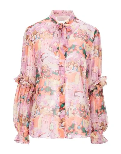 Shop Peter Pilotto Woman Shirt Pink Size 6 Silk