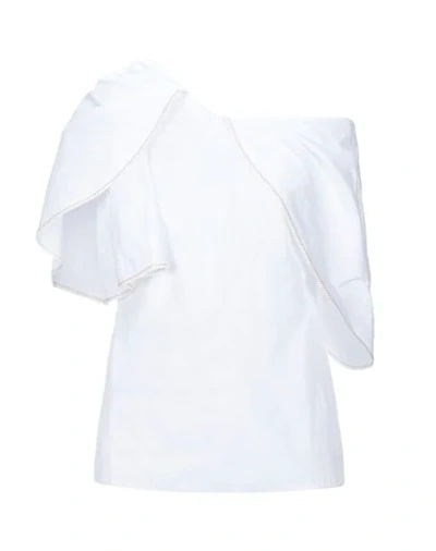 Shop Peter Pilotto Woman Blouse White Size 2 Cotton