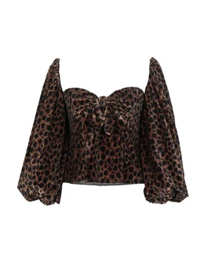 Shop Attico The  Woman Top Khaki Size 0 Polyester, Elastane In Beige