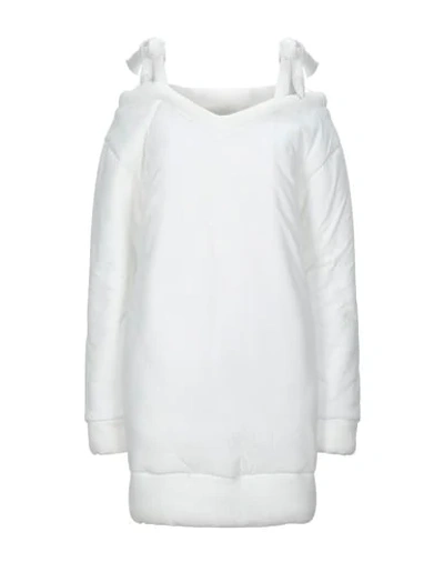 Shop Mm6 Maison Margiela Woman Mini Dress White Size Xs Cotton, Elastane, Polyester