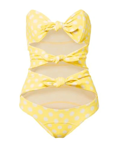 Shop Lisa Marie Fernandez Woman One-piece Swimsuit Yellow Size 4 Nylon, Elastane