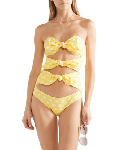 Shop Lisa Marie Fernandez Woman One-piece Swimsuit Yellow Size 4 Nylon, Elastane