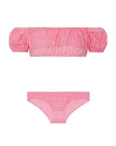Shop Lisa Marie Fernandez Woman Bikini Pink Size 4 Cotton, Nylon, Elastane