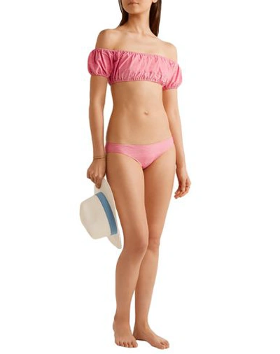 Shop Lisa Marie Fernandez Woman Bikini Pink Size 4 Cotton, Nylon, Elastane