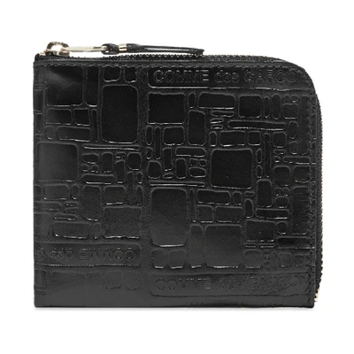 Shop Comme Des Garçons Comme Des Garcons Sa3100el Embossed Logo Wallet In Black