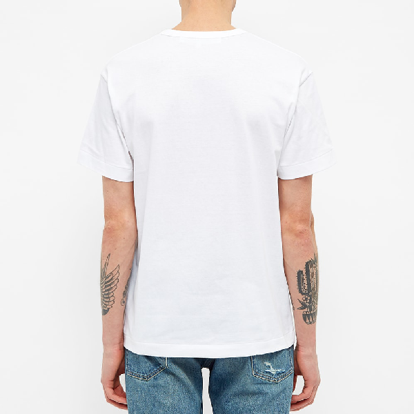 comme des garcons play inverted text logo tee