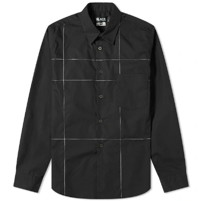 Shop Comme Des Garcons Black Stitched Out Check Shirt