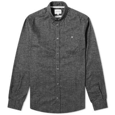 Shop Norse Projects Anton Brushed Flannel Shirt In Grey