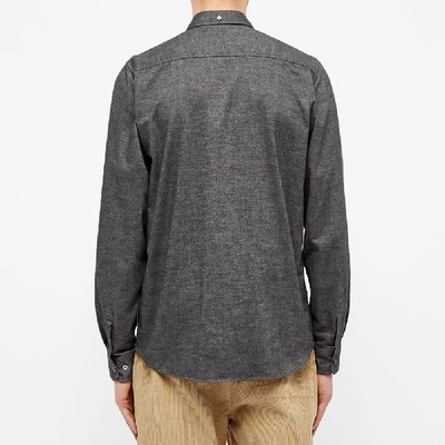 Shop Norse Projects Anton Brushed Flannel Shirt In Grey