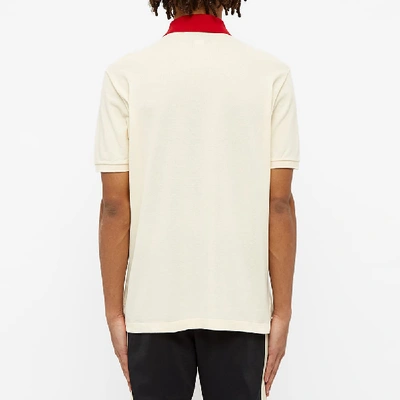 Shop Gucci Contrast Collar Logo Polo In White